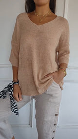 Astana – Zeitloses Stricktop mit femininer Ausstrahlung – Apricot