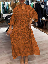 SELVIANNE - Künstlerisches Druckkleid – Orange