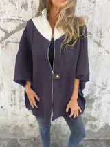 Corana - Stehkragenjacke mit halbem Reißverschluss – Lila