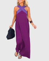 Frederikke – Elegantes Maxikleid Mit Gekreuztem Ausschnitt – Violett