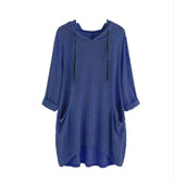 Katinka - Damen Sweatshirt Unregelmäßige Taschen – Marineblau