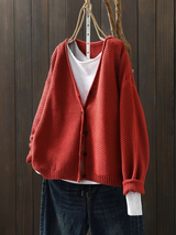 AMORIA | STRICKCARDIGAN – Rot