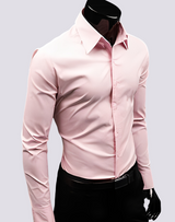 Jacob - Elegantes Langarmhemd für Herren – Rosa