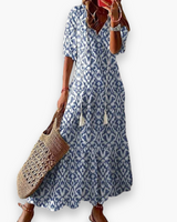 Damen Elegantes A-Linien Abendkleid | Maxi – Blau
