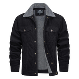 Herrenjacke | Knopfverschluss und klassische Form – Schwarz