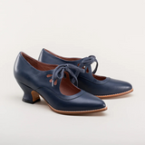 Sheridan - Orthopädische Schnürschuhe für Damen mit Absatz – Dunkelblau