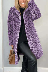 ZOE – Damen-Wintermantel mit Animal-Print – Lila