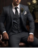 Herren Anzug 3-teilig Slim Fit | Klassisch & Elegant für Hochzeitsgäste – Dunkelgrau