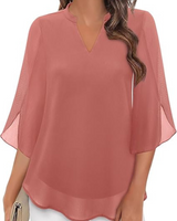 Damen Elegante Luftige Bluse | Vielseitig – Rosa