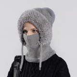 Eraze™ - Plüsch-Wintersturmhaube mit Vollständiger Abdeckung – Grau