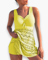 Damen Elegantes Gepolstertes Tankini-Set | Strandmode – Gelb
