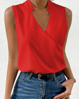 Damen Lässiges V-Ausschnitt Top | Sommer Tops Damen – Rot