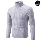 Warmer Strickpullover mit Rollkragen - ENZO – Hellgrau