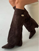 Damen Boots | Feiner Designakzent für den täglichen Gebrauch – Braunes Wildleder