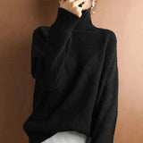 Julie - Kaschmirpullover mit Rollkragen – Schwarz