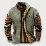 Dominik | Kuschelige Jacke mit Fellfutter – Grau mit Aufdruck