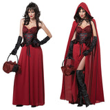 Märchenhaftes Kleid mit Umhang Halloween Kostüm | Maxi – Rot