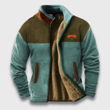 Dominik | Kuschelige Jacke mit Fellfutter – Blau