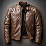 Vintage-Lederjacke – Braun