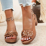 Selena | Knöchelriemen Verstellbar Sandalen – Braun