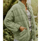 Damen Warme Reißverschluss Jacke – Hellgrün
