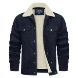 Herrenjacke | Knopfverschluss und klassische Form – Marine Blau