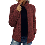 Bequemes Damen Fleece-Weste - Petra – Bordeauxrot