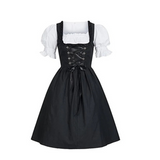 Damen Schwarz Oktoberfest Dirndl Kleid – Schwarz
