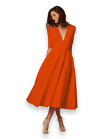 Damen Elegantes Festliches Kleid | Ärmellos Maxi – Orange