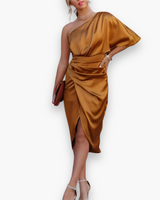 Damen Festliches Elegantes Kleid | Midi – Gold