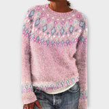 Fiona | Warmer Strickpullover mit Muster – Pink