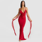 Erin | Langes Hängekleid – Rot