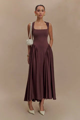 Ivana | Ärmelloses fließendes Midi-Kleid – Violett Rot