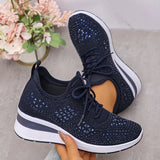 Giselle – Orthopädische Sneakers mit funkelnden Strasssteinen – Dunkelblau