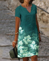 Elena - Kleid mit Blumenmuster – Grün