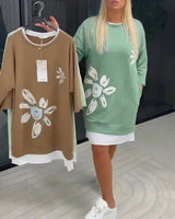 Helia - Soft-Touch-Sweatshirtkleid – Grün