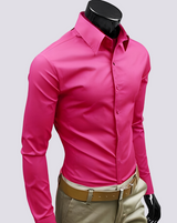 Jacob - Elegantes Langarmhemd für Herren – Rosa 2