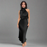 Dorothea | Stylish Maxi-Kleid mit Leichtigkeit – Schwarz
