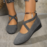 Luvinia - Bequeme Keilabsatzschuhe für Damen – Grau