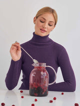 Klassischer Rollkragenpullover für Damen | Lässig – Dunkellila