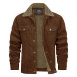 Herrenjacke | Knopfverschluss und klassische Form – Braun