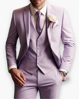 Herren Anzug 3-teilig Slim Fit | Klassisch & Elegant für Hochzeitsgäste – Flieder