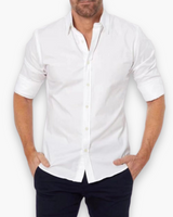 Herren Modisches Zip Fit Hemd | Elegant – Weiß