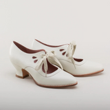 Sheridan - Orthopädische Schnürschuhe für Damen mit Absatz – Weiß