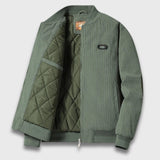 Simon | Modische Cordjacke mit Steppfutter – Grün