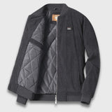 Simon | Modische Cordjacke mit Steppfutter – Grau