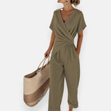 Lyra | Outfit mit drapierter Schleife – Grun