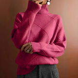 Eileen - Kuscheliger Damen-Rollkragenpullover aus Kaschmir – Rosa