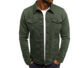 Domin - Farbige Jeansjacke für Männer – Armee grün
