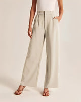Ruth - Elegante Hose mit weitem Bein für Damen – Aprikose